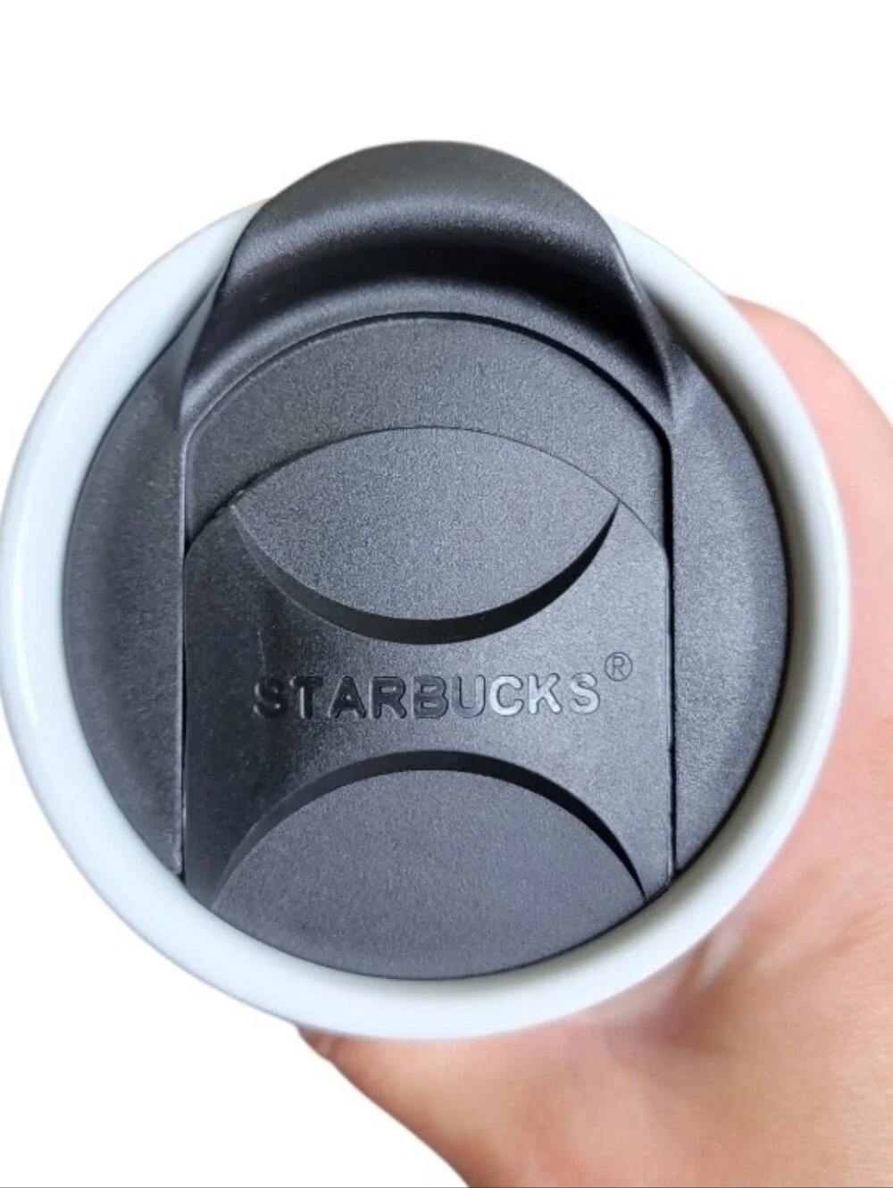 Starbucks 2017 Classic White Ceramic Travel Tumbler Mug 11 oz